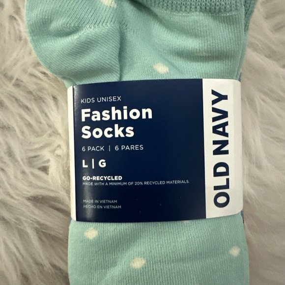 Old Navy girls Polka Dot Print Ankle Socks 6 pack L 3-5 YR Go-Recyle Multi colo - Picture 3 of 6